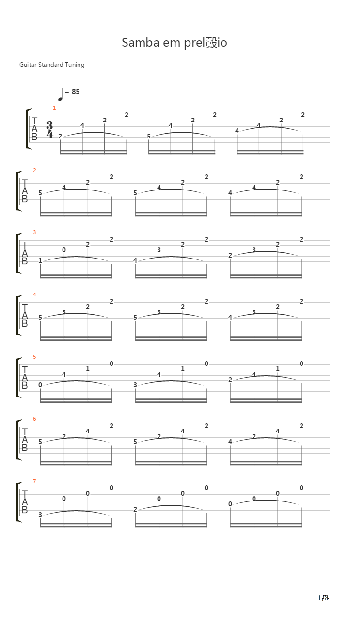 Samba Em Preldio吉他谱