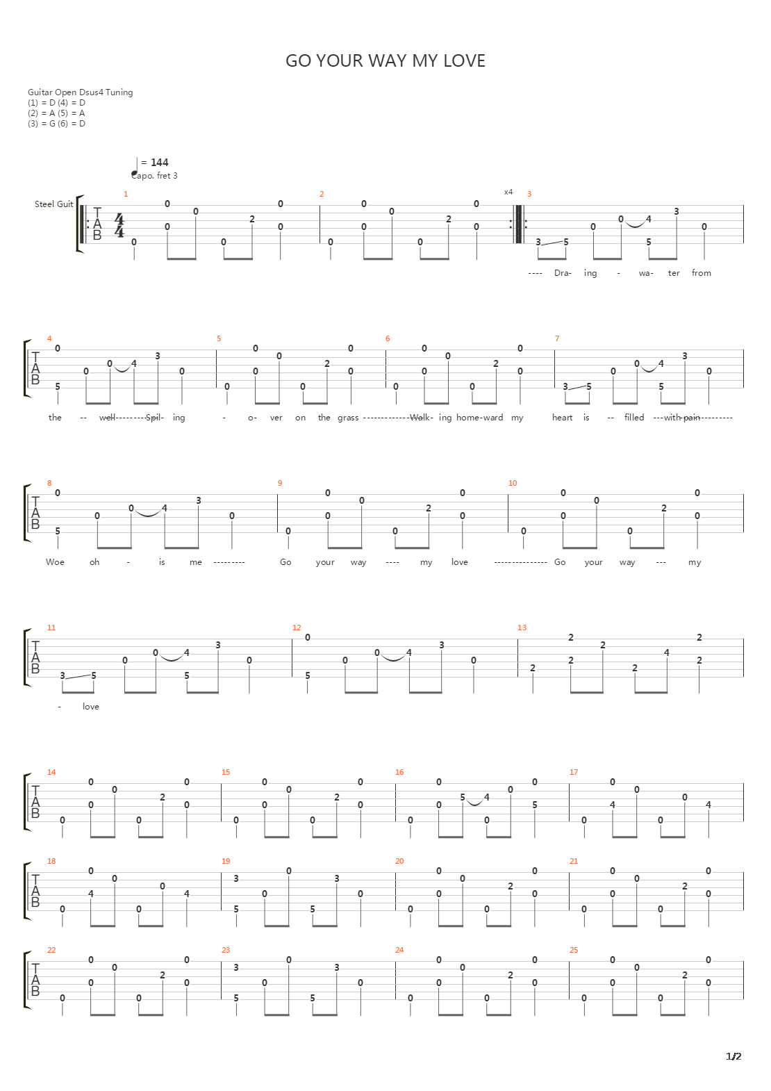 Go Your Way My Love吉他谱