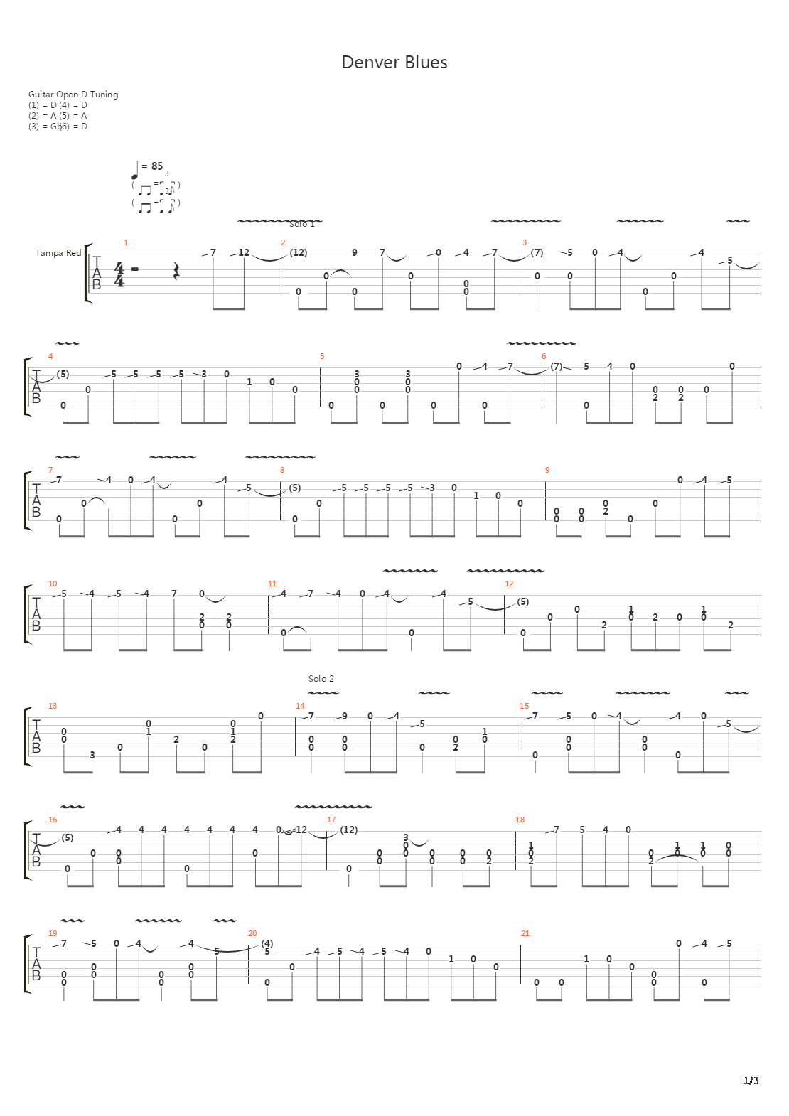 Denver Blues吉他谱