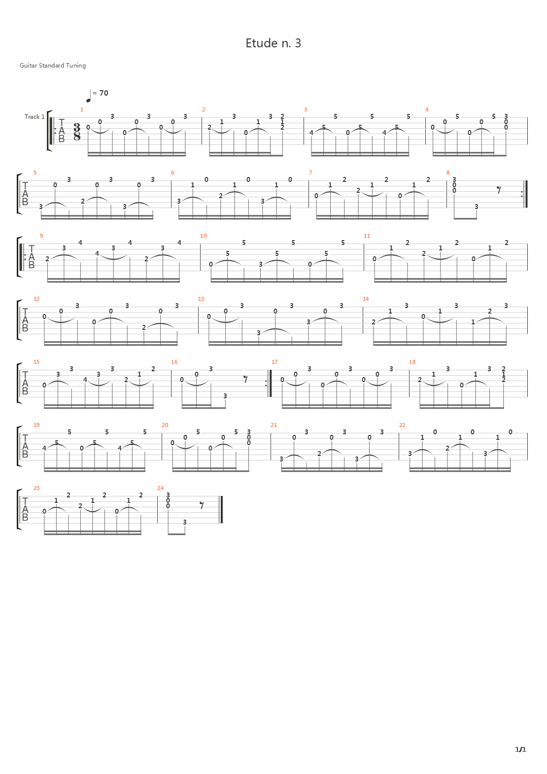 Aguado - Etude N 3 Metodo De Guitarra - First Part吉他谱