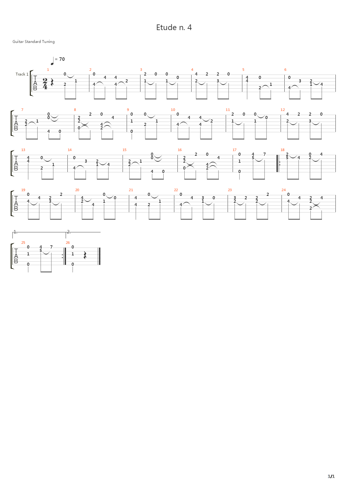 Aguado - Etude N 4 Metodo De Guitarra - First Part吉他谱