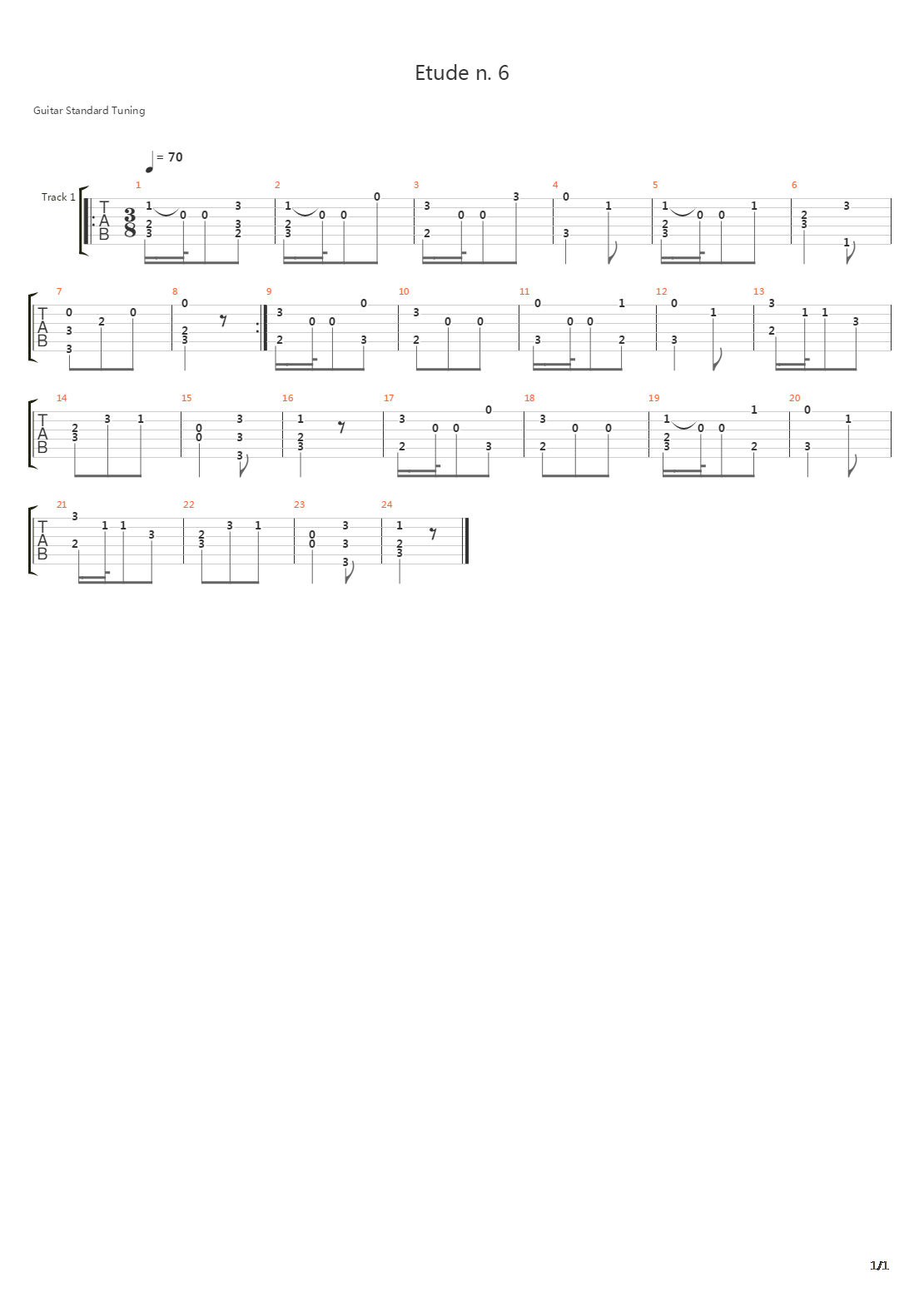 Aguado - Etude N 6 Metodo De Guitarra - First Part吉他谱