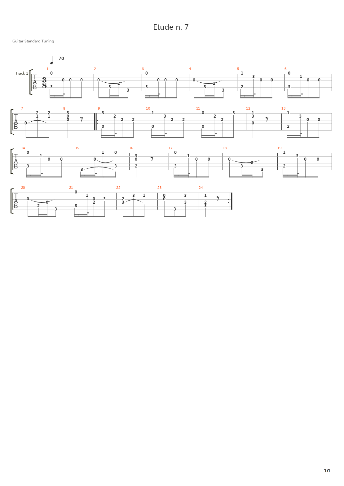 Aguado - Etude N 7 Metodo De Guitarra - First Part吉他谱