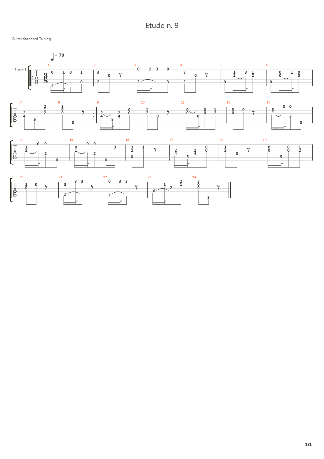 Aguado - Etude N 9 Metodo De Guitarra - First Part吉他谱