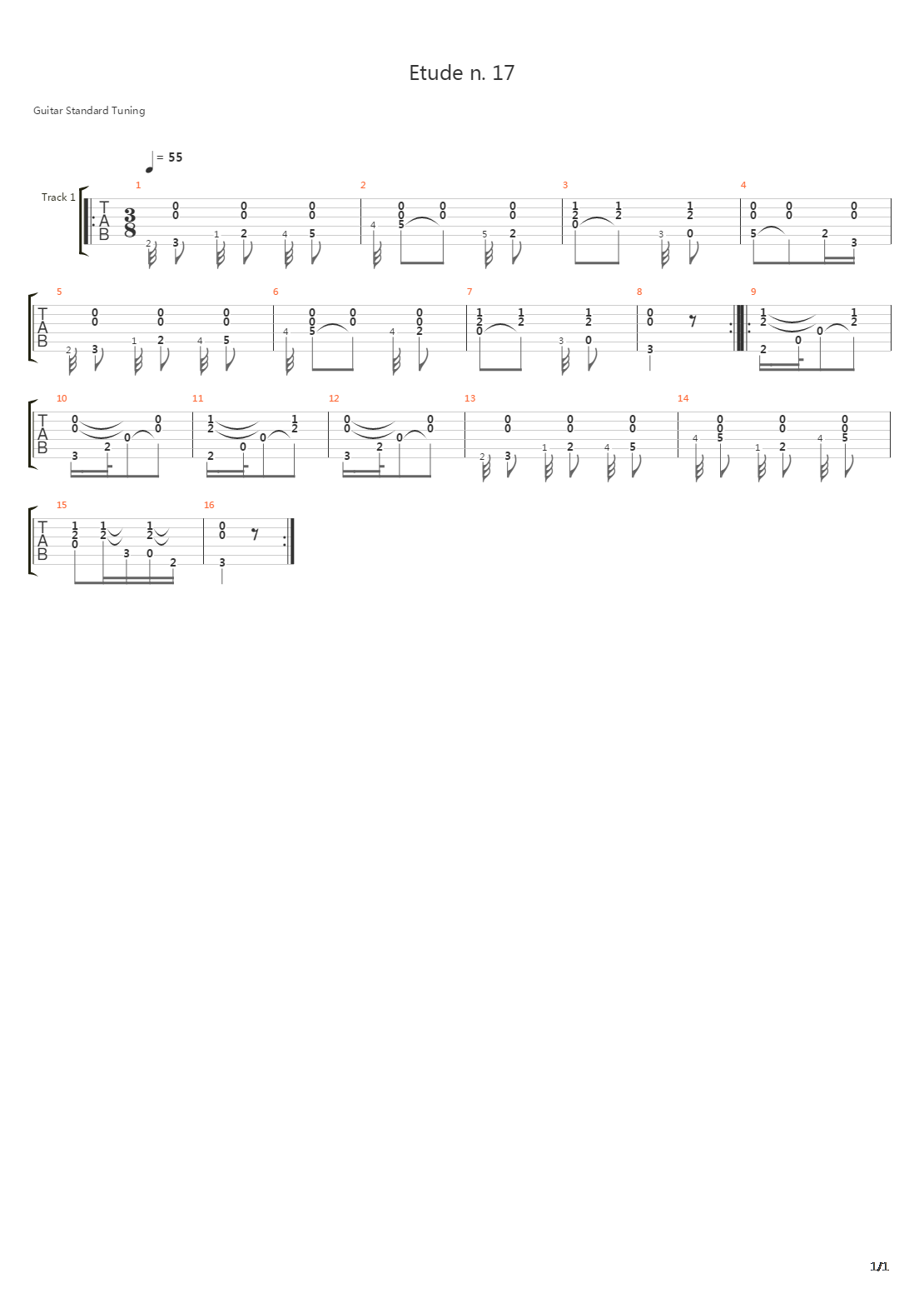 Etude N 17 Metodo De Guitarra Part 1吉他谱