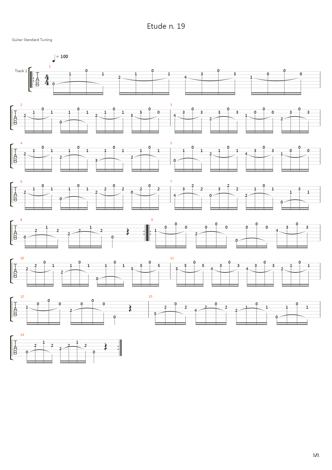 Etude N 19 Metodo De Guitarra - Part 1吉他谱