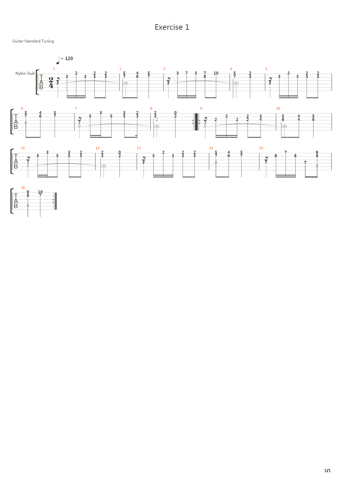 Exercise No 1吉他谱