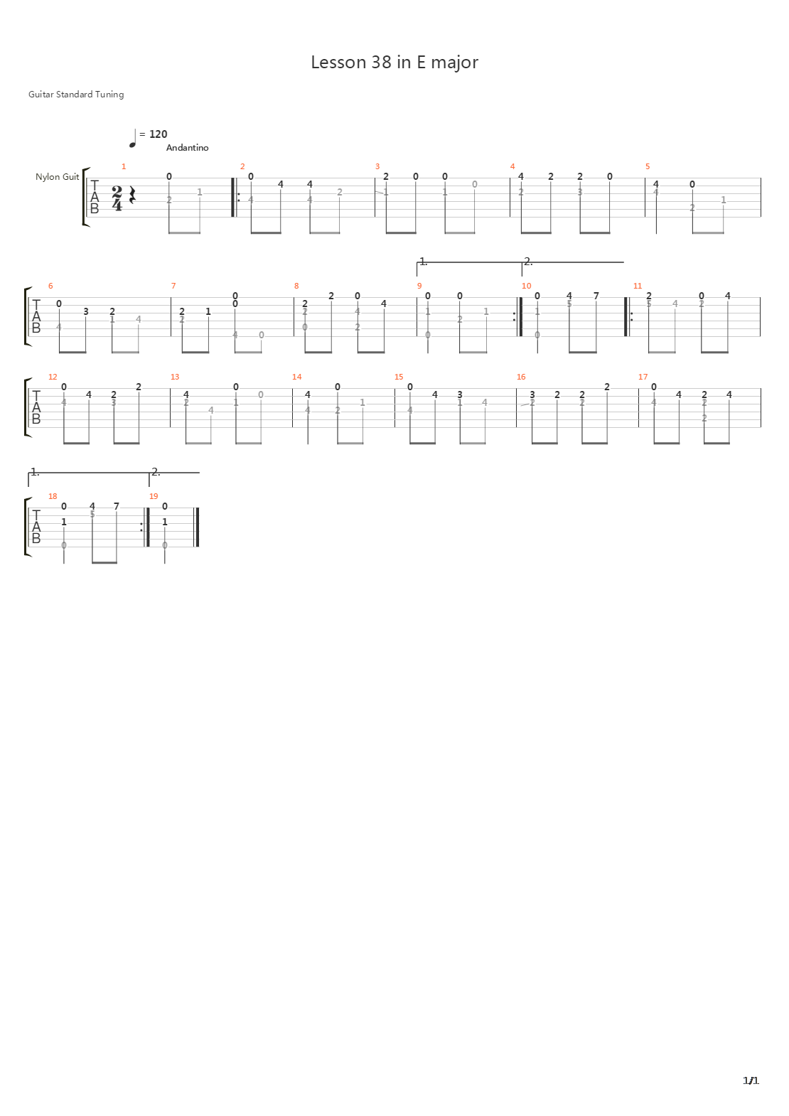 Lesson 38 In E Major吉他谱