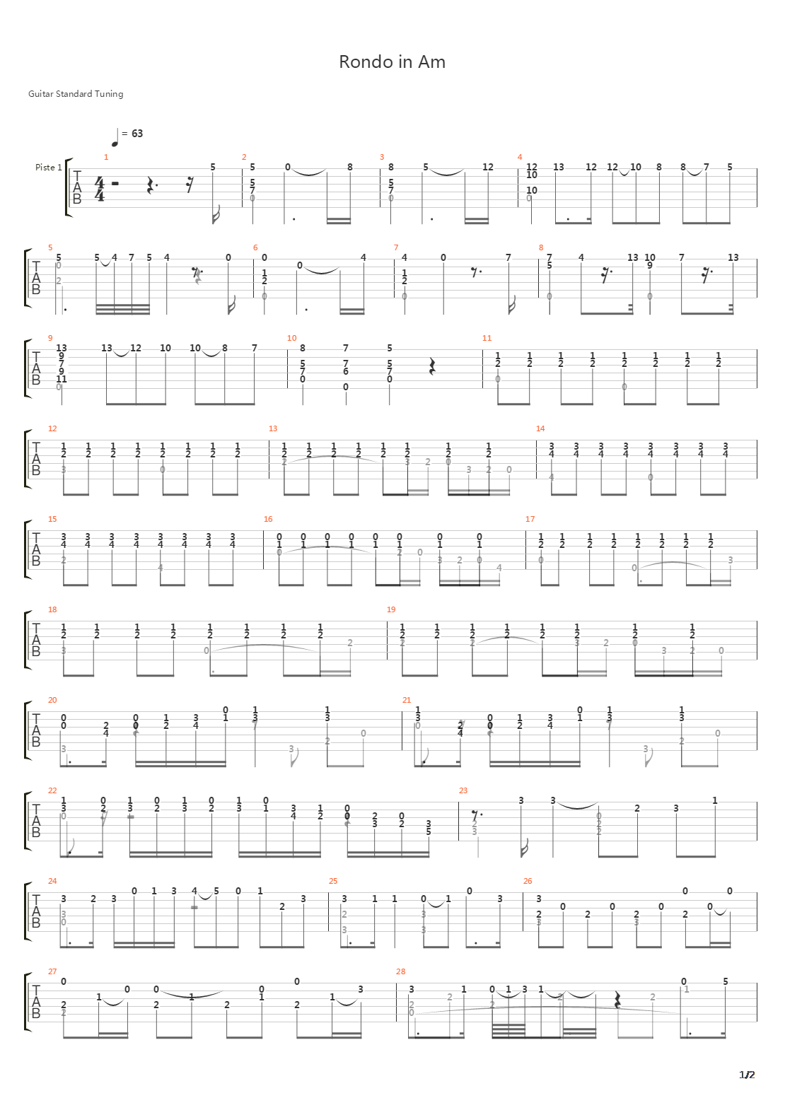 Rondo吉他谱