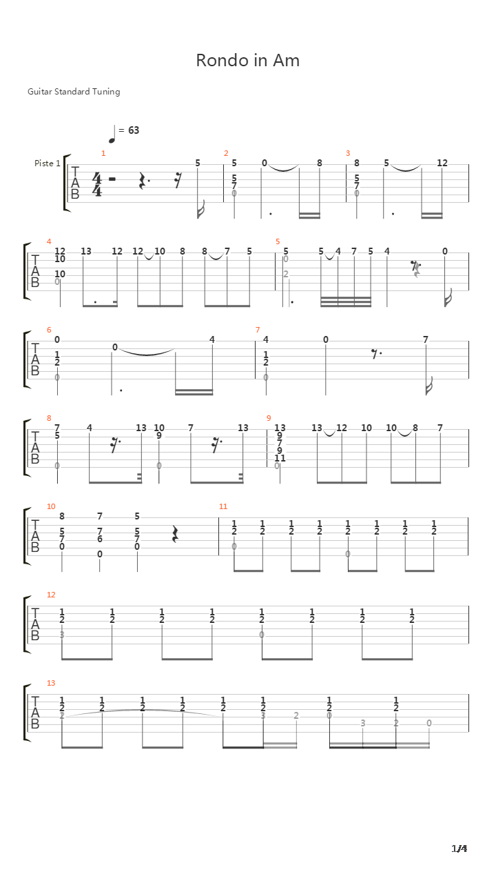 Rondo吉他谱