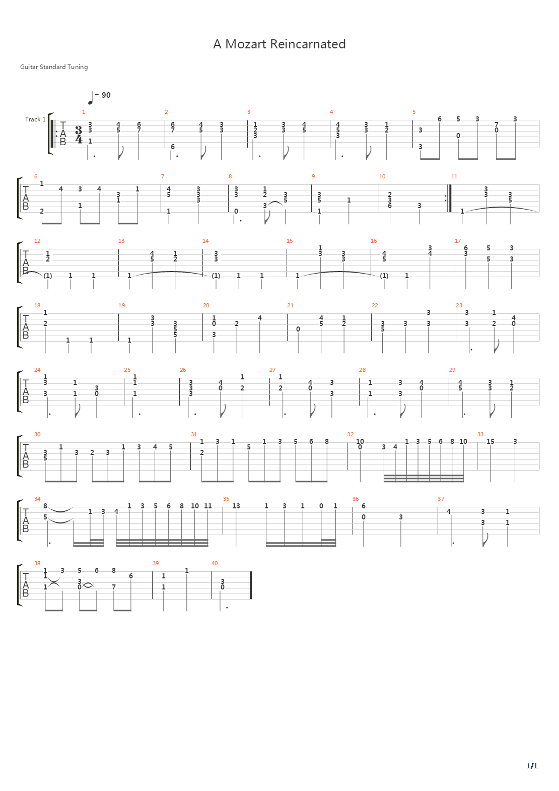A Mozart Reincarnated吉他谱