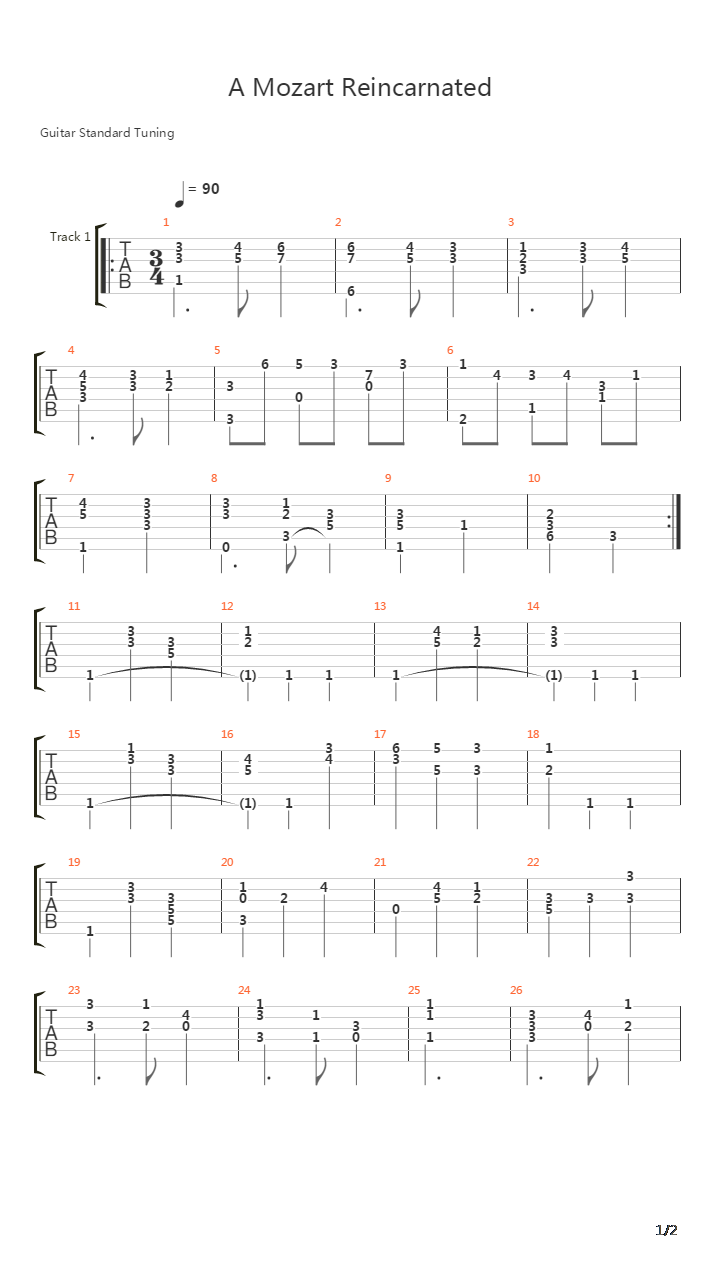 A Mozart Reincarnated吉他谱