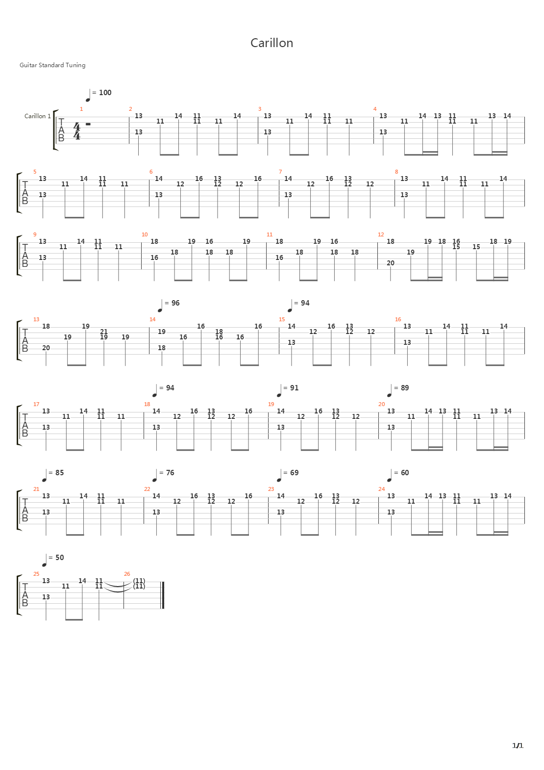 Carillon吉他谱