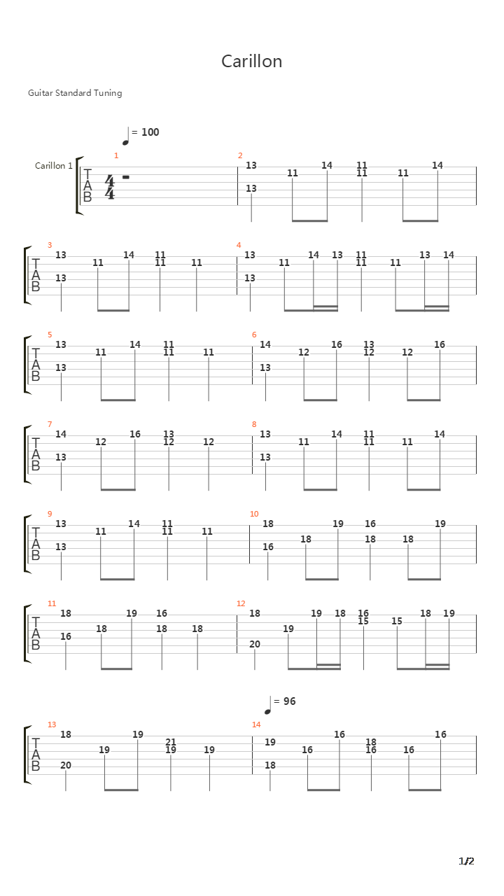 Carillon吉他谱