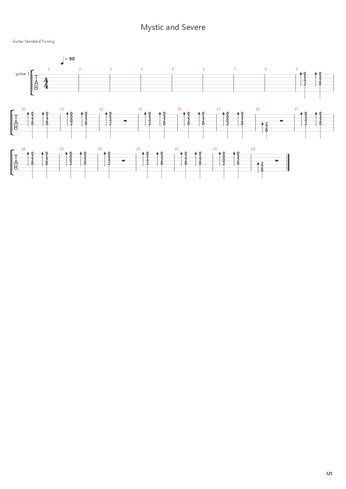 Mystic And Severe吉他谱