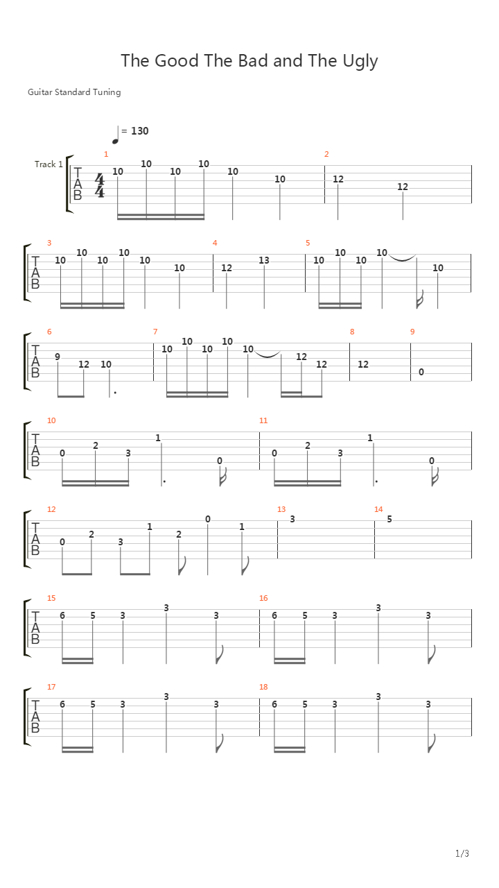 The Good The Bad And The Ugly吉他谱