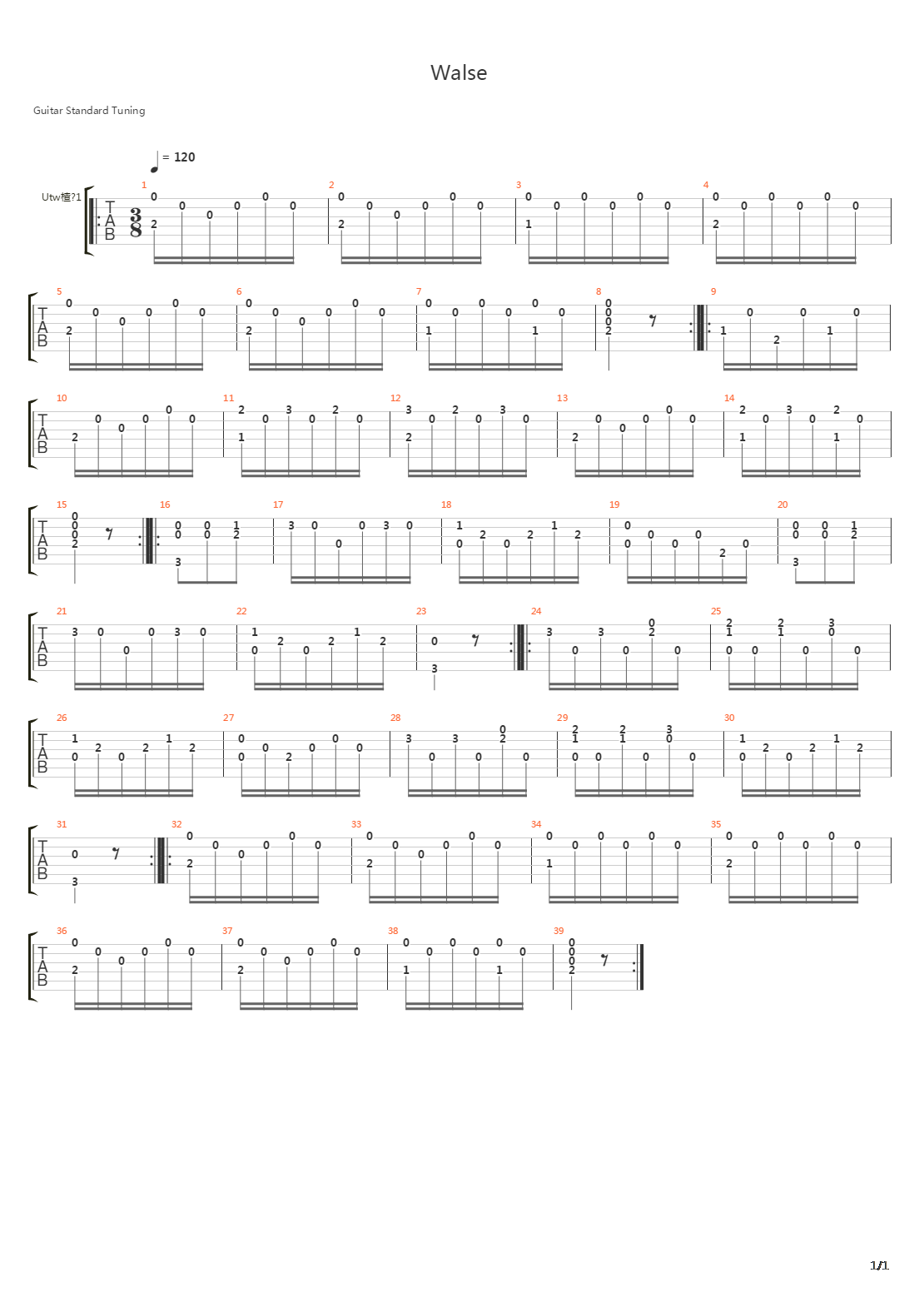 Walse吉他谱