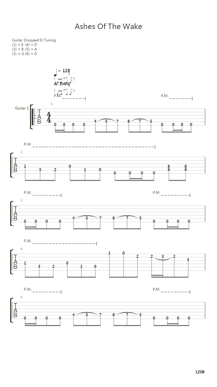 Ashes Of The Wake吉他谱