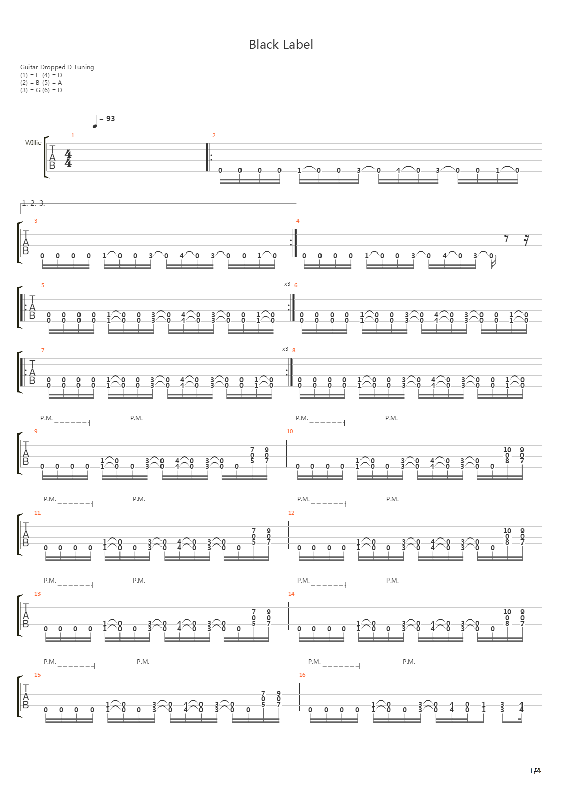 Black Label吉他谱