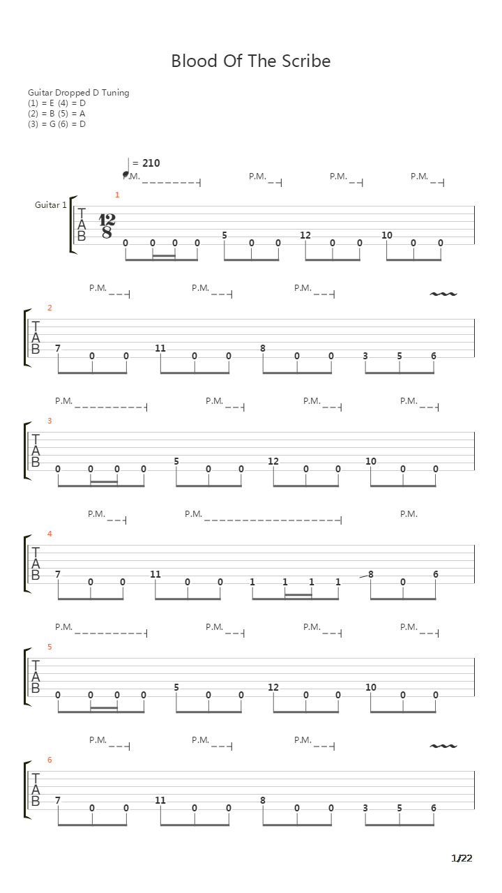 Blood Of The Scribe吉他谱