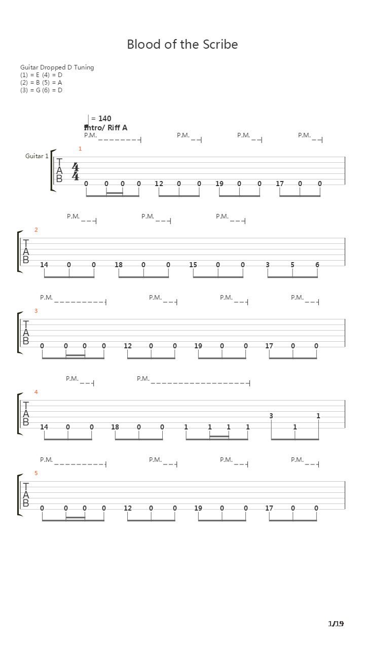 Blood Of The Scribe吉他谱
