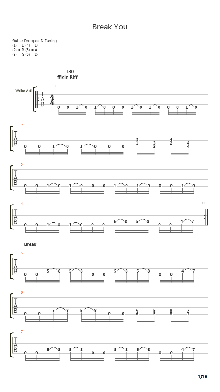 Break You吉他谱