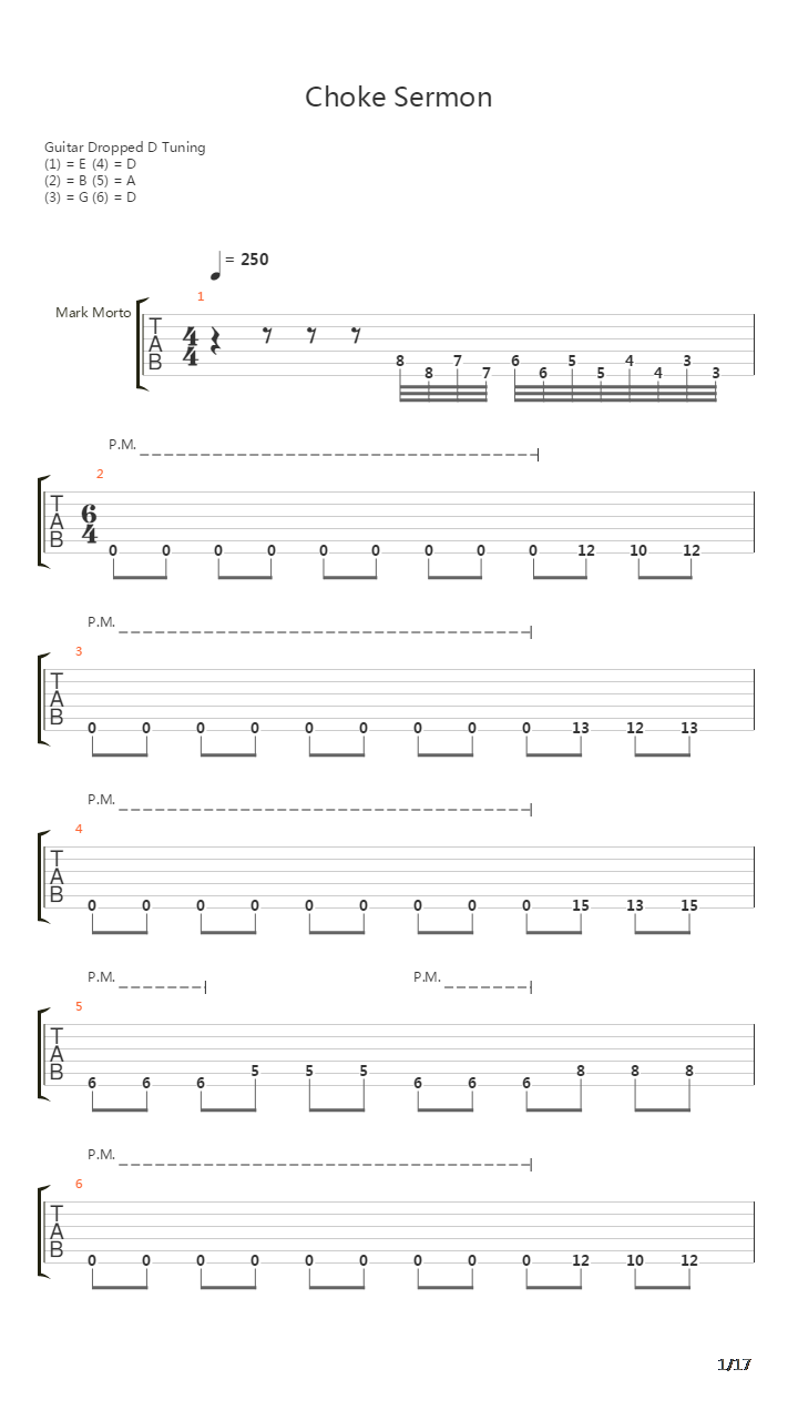Choke Sermon吉他谱