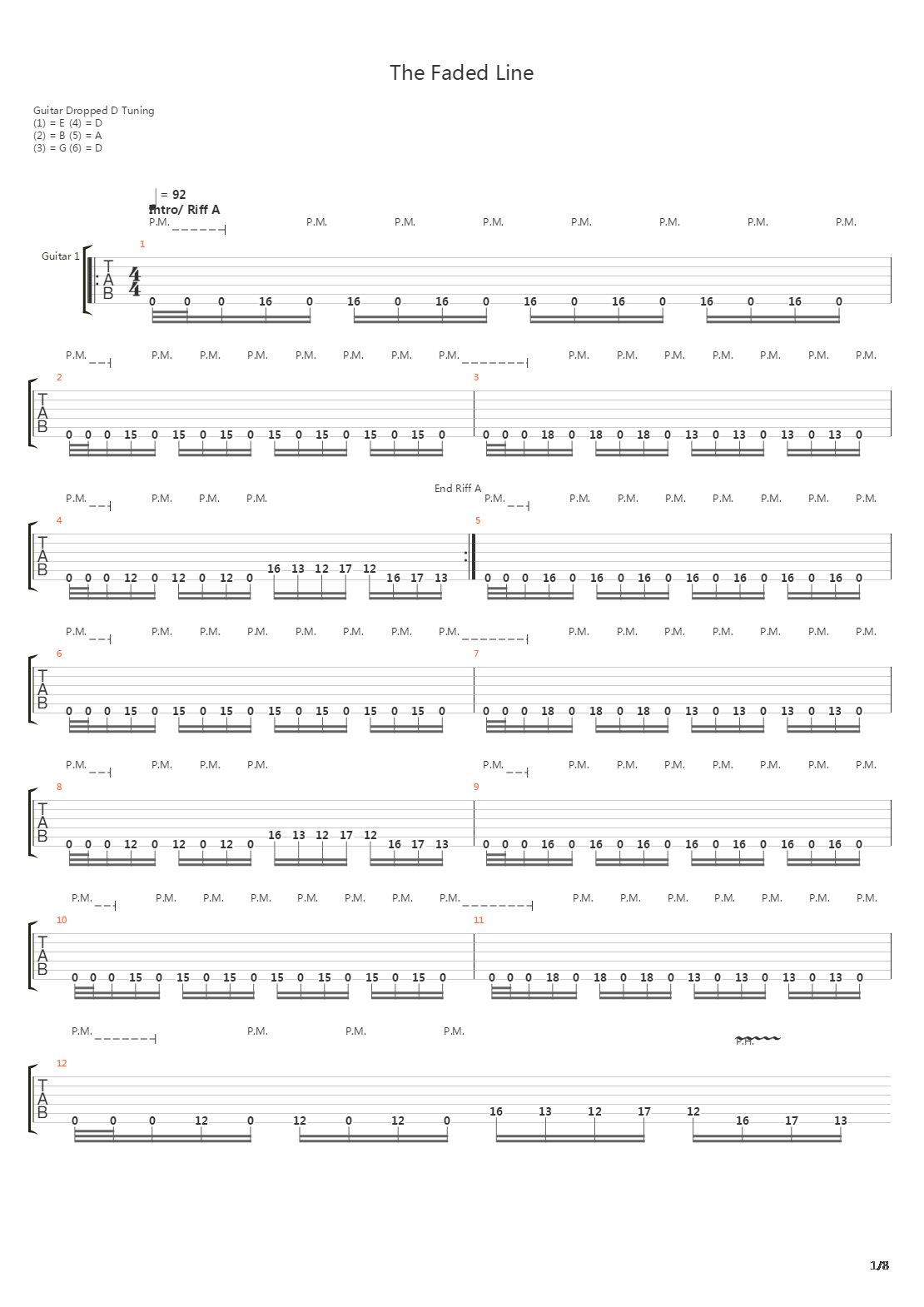 Faded Line吉他谱