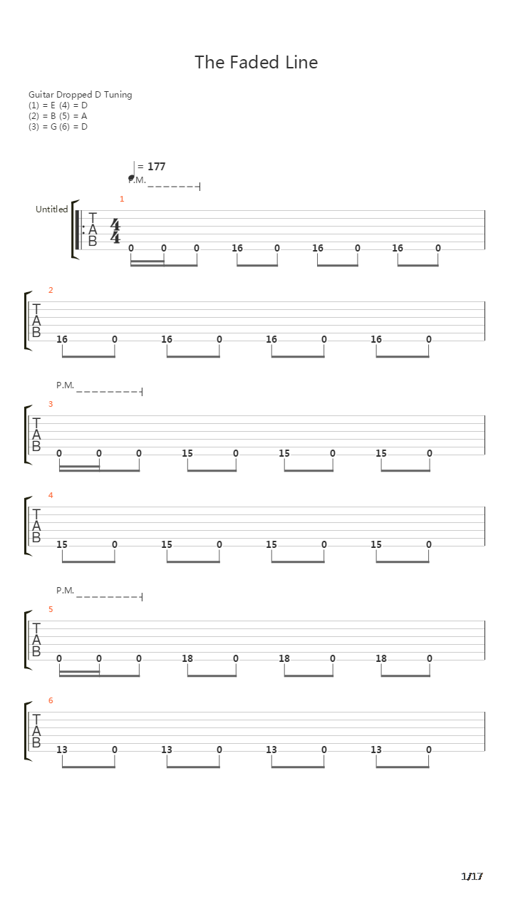 Faded Line吉他谱