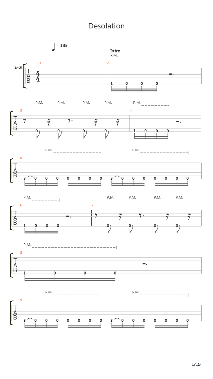 Desolation吉他谱