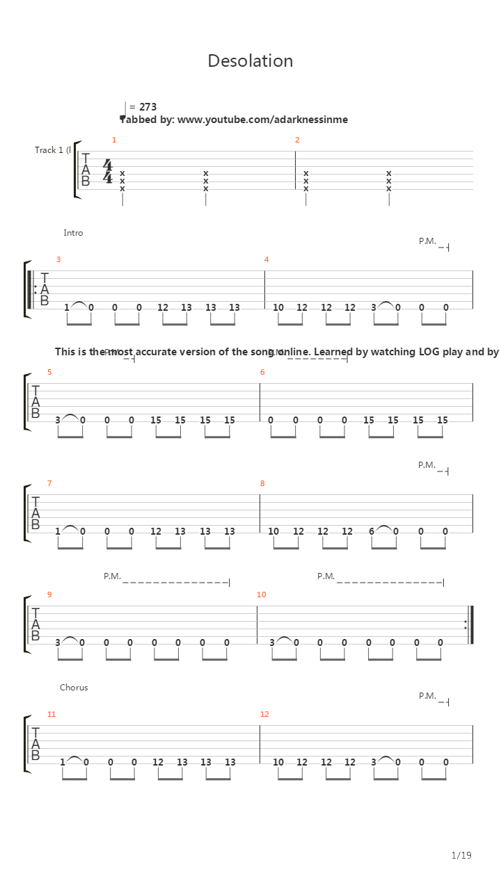 Desolation吉他谱