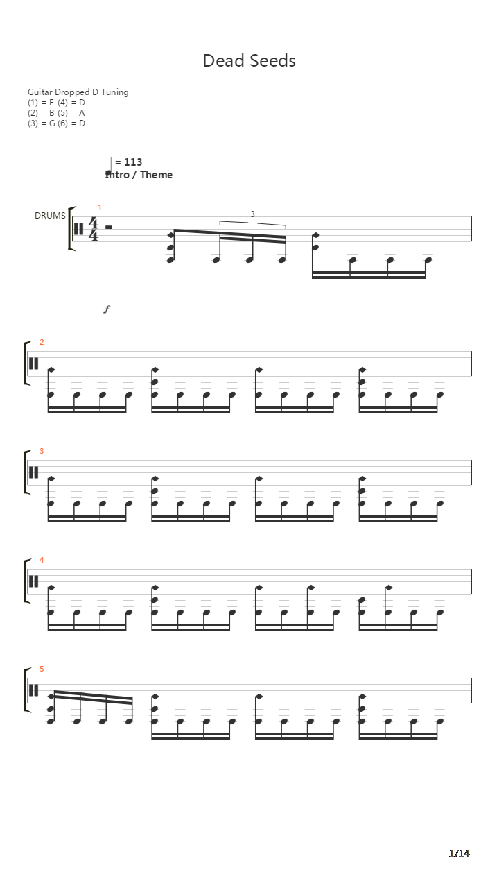 Dead Seeds吉他谱