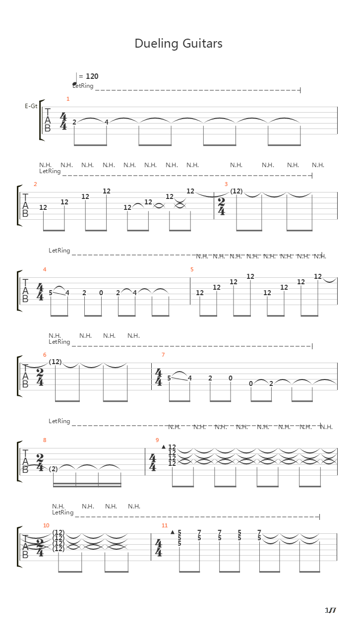 八月迷情(August Rush) - Dueling Guitars吉他谱