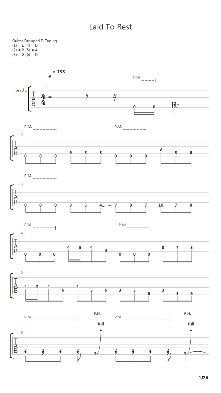 Laid To Rest吉他谱