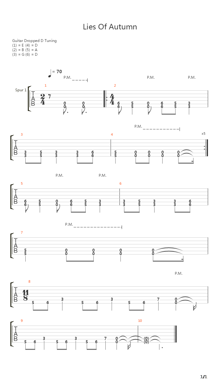 Lies Of Autumn吉他谱