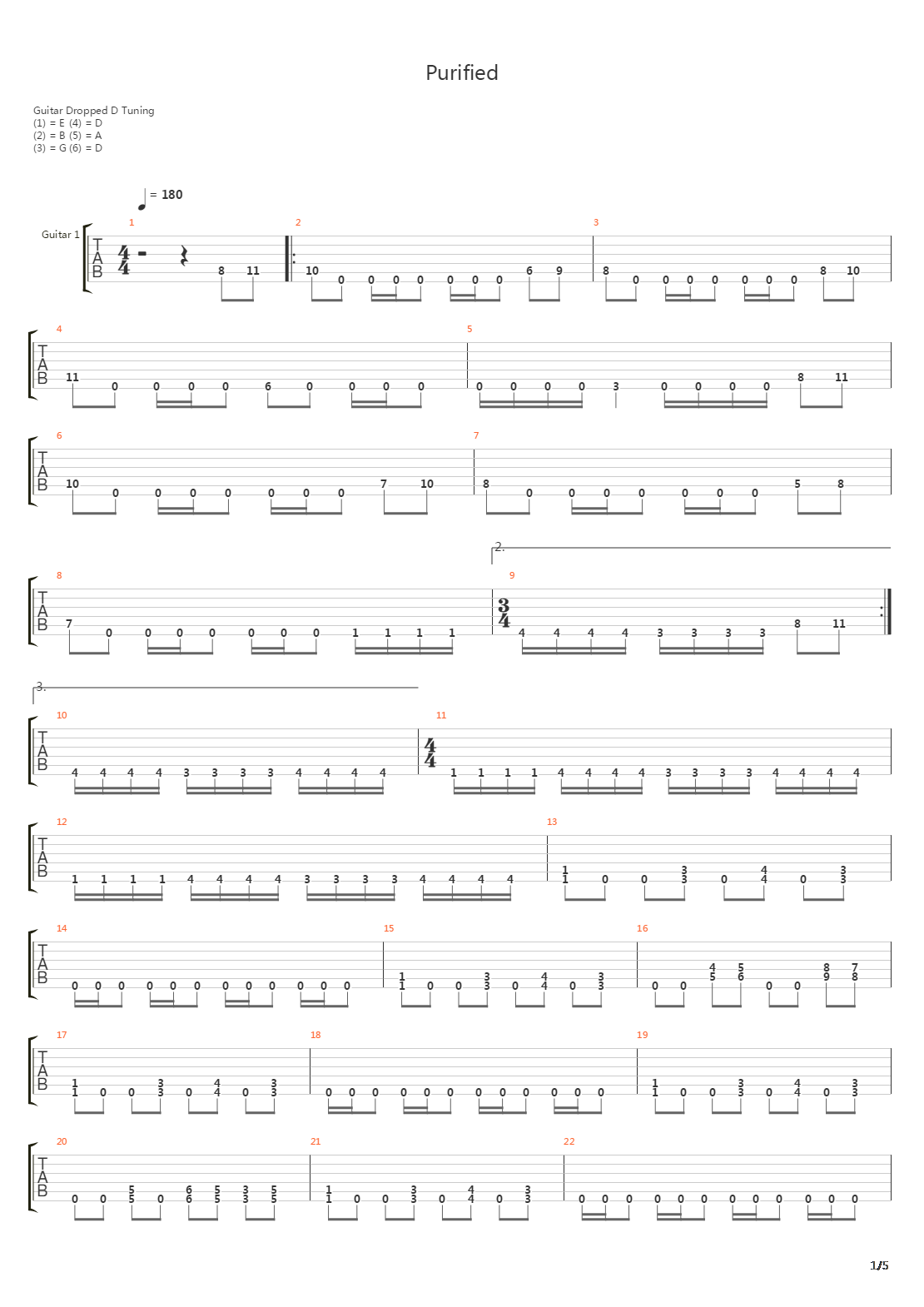 Purified吉他谱