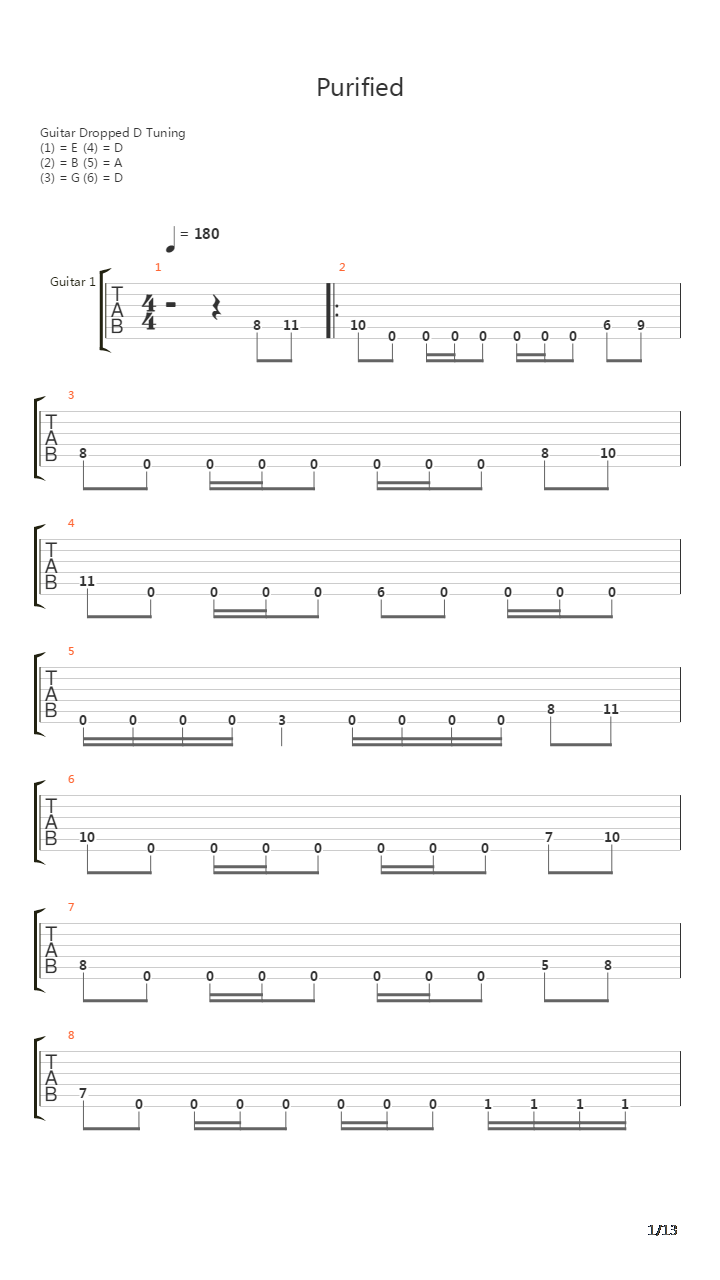 Purified吉他谱
