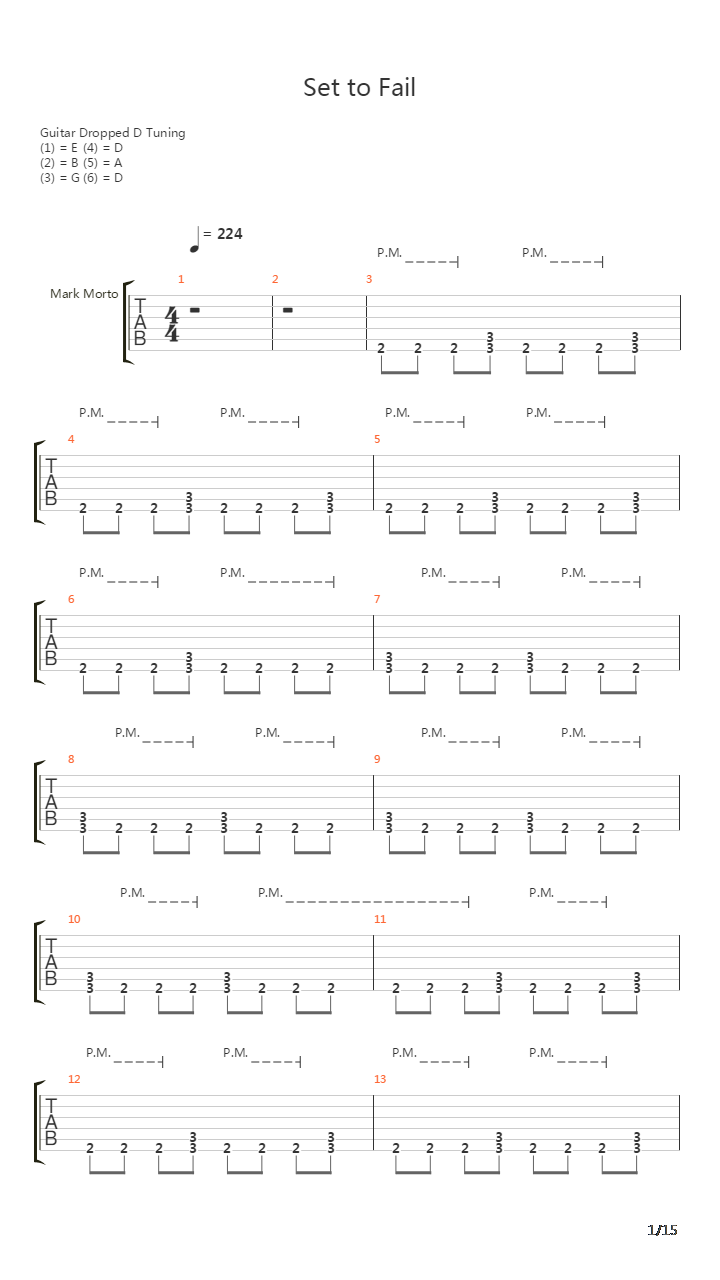 Set To Fail吉他谱