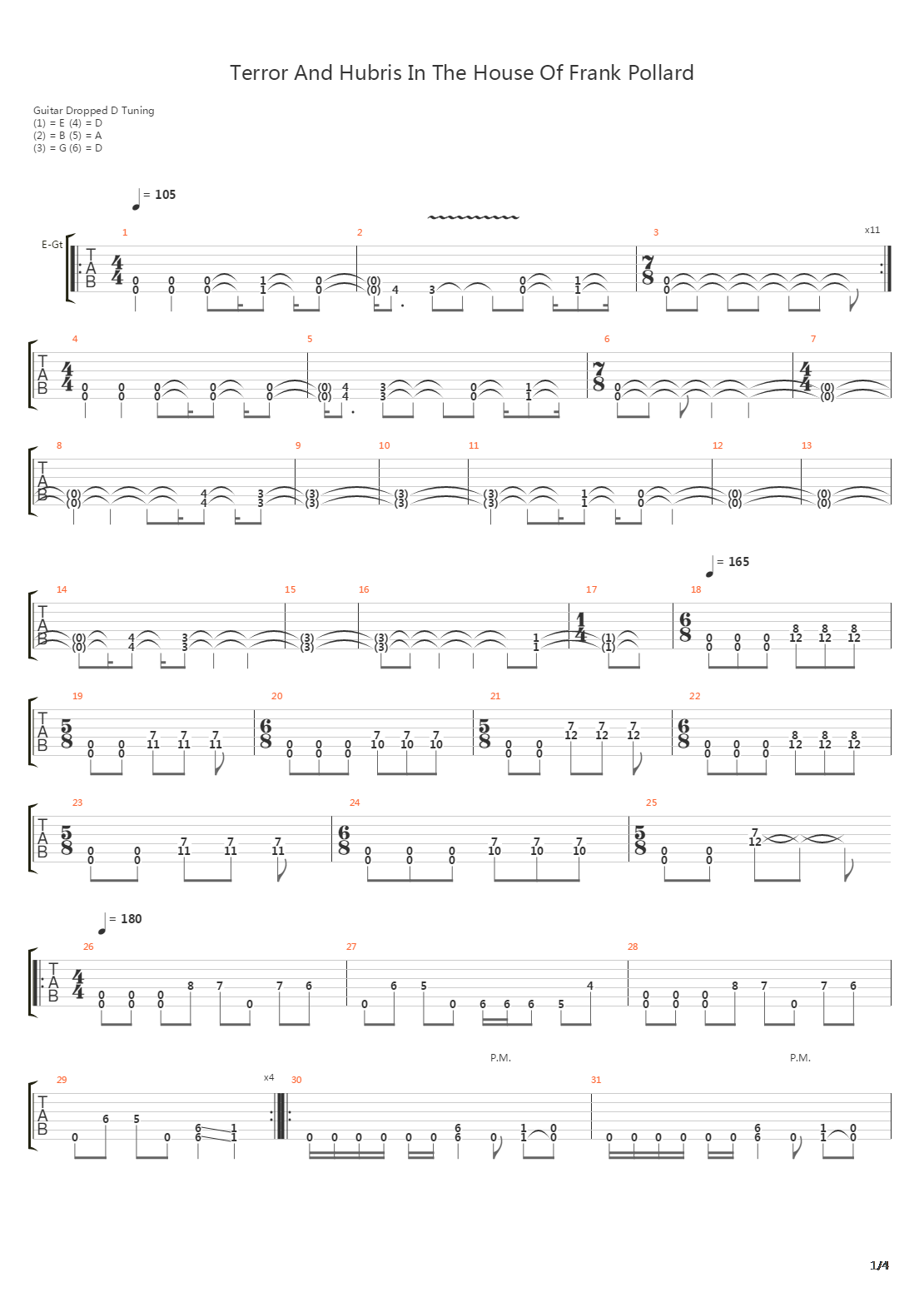 Terror And Hubris In The House Frank Pollard吉他谱