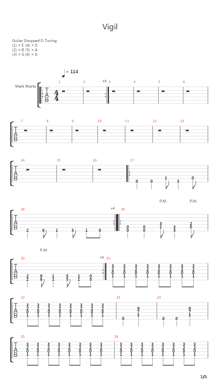 Vigil吉他谱