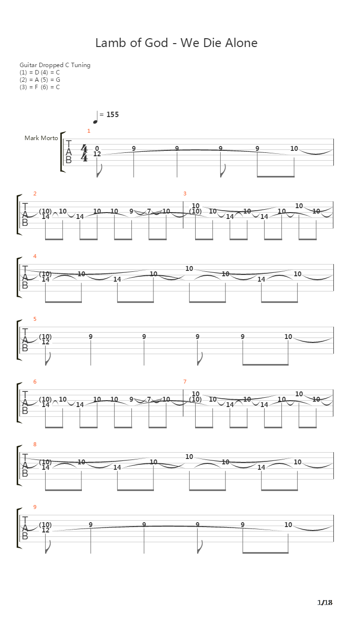 We Die Alone吉他谱