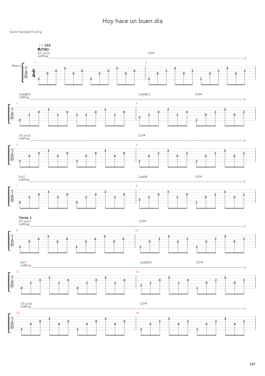 Hoy Hace Un Buen Da吉他谱