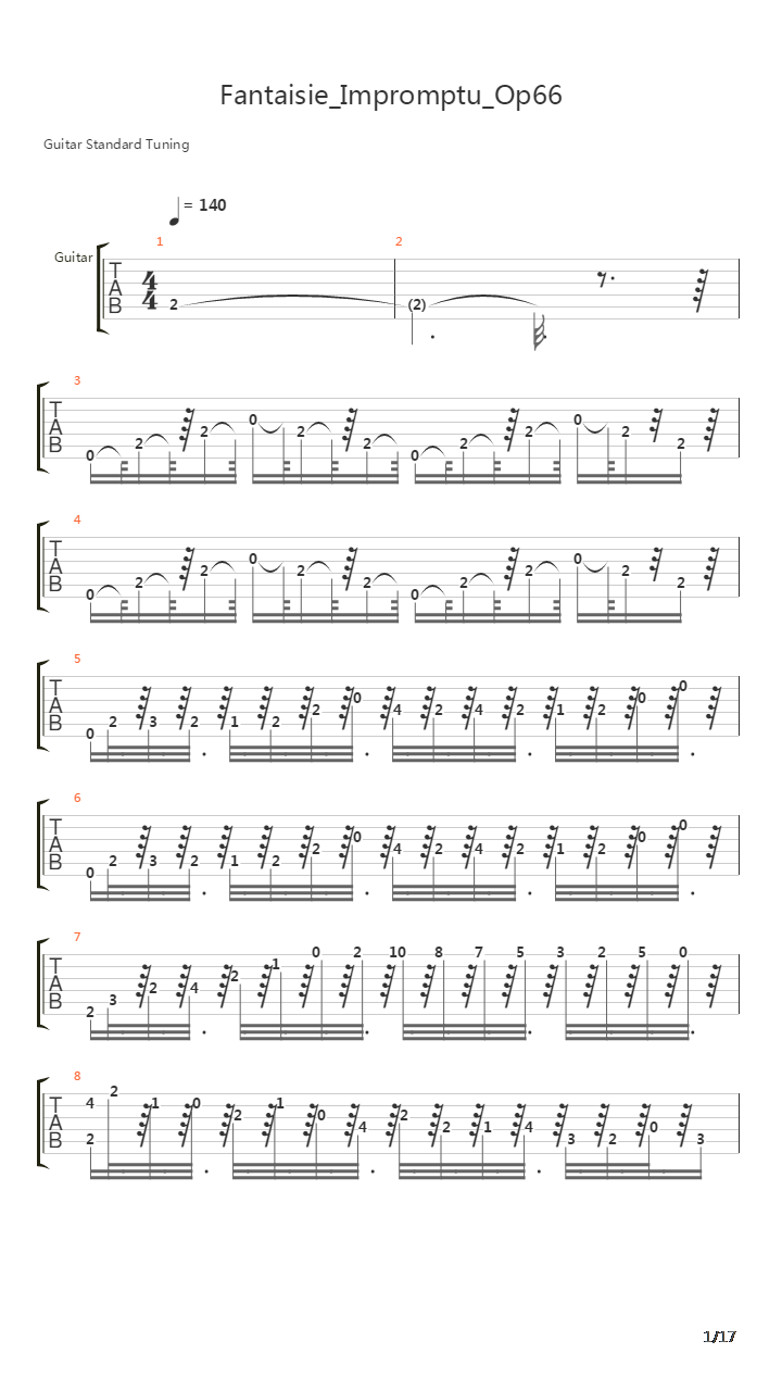 Fantasie Impromptu Op 66吉他谱