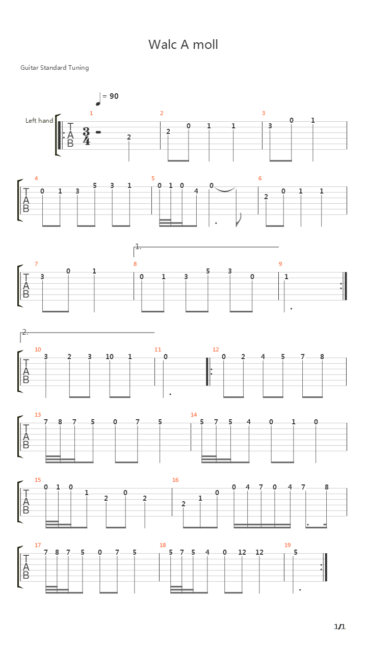 Valse A Minor吉他谱