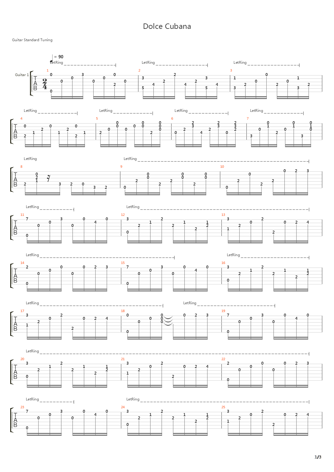 Dolce Cubana吉他谱