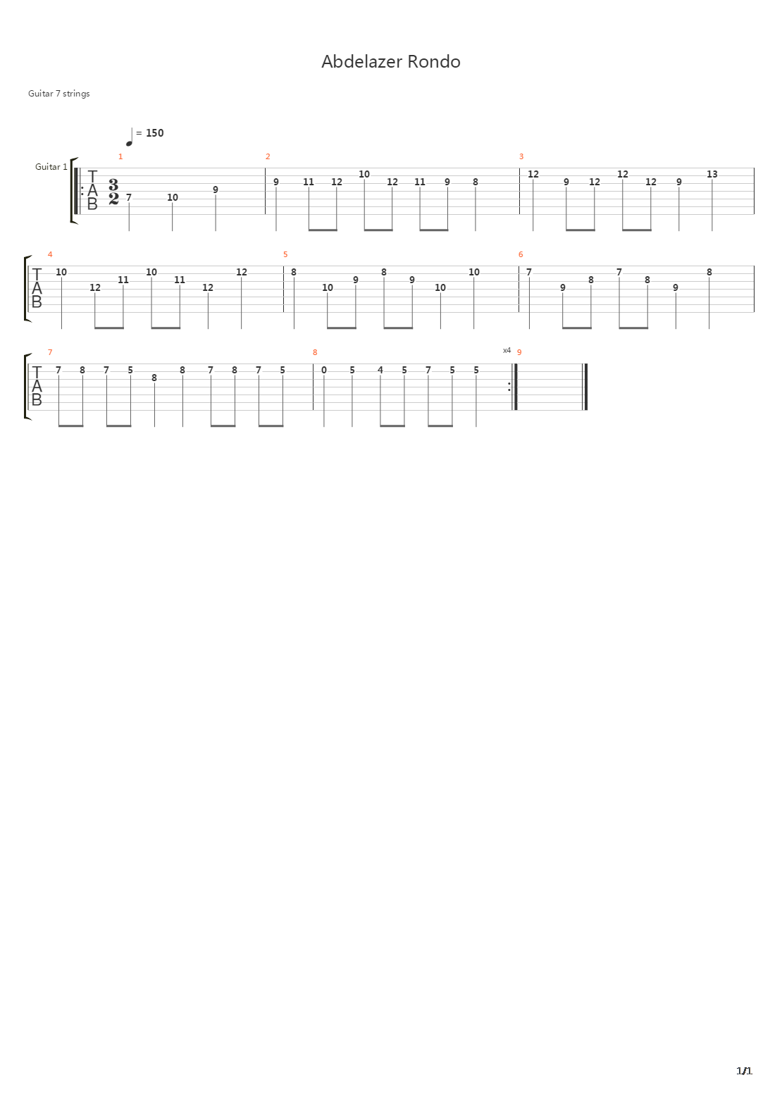 Abdelazer Rondo吉他谱