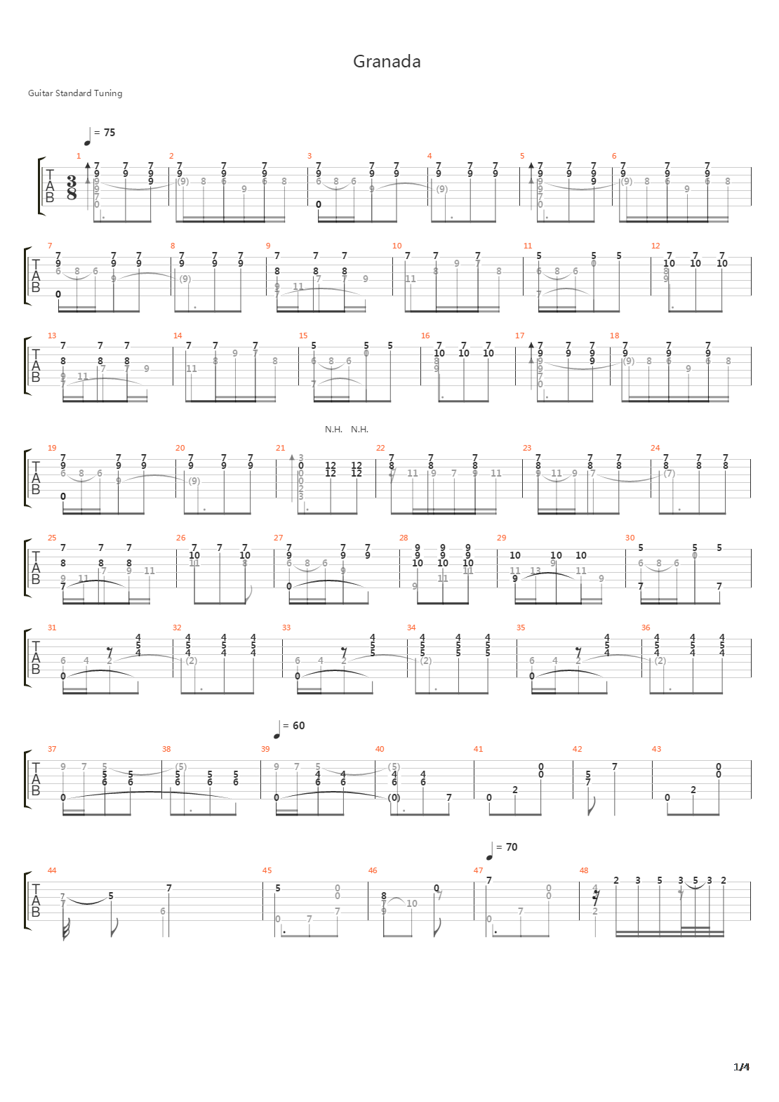 Granada吉他谱