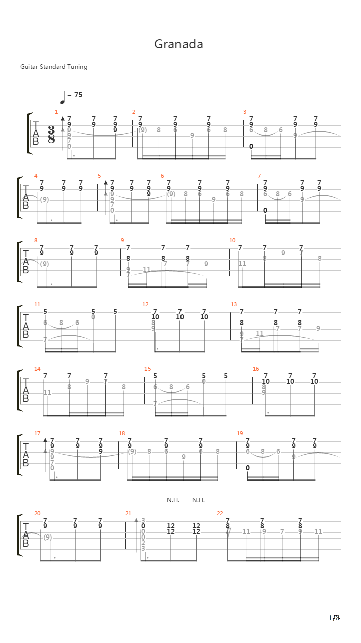 Granada吉他谱