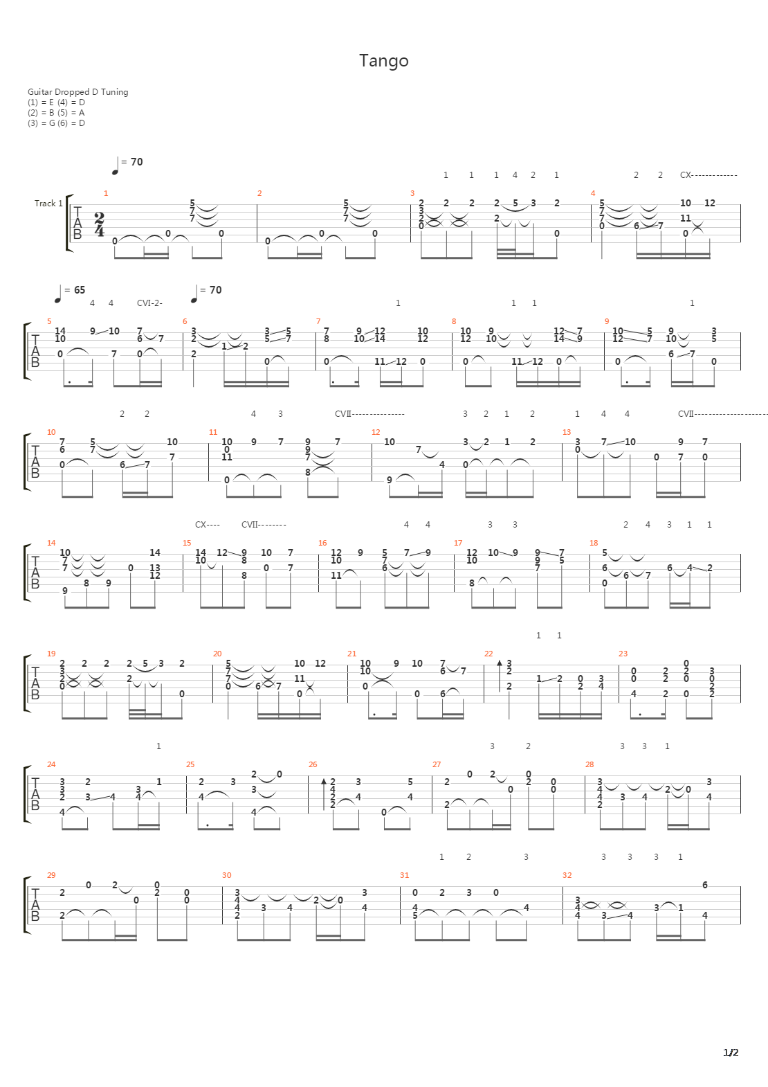 Tango No2 De La Suite Espana吉他谱