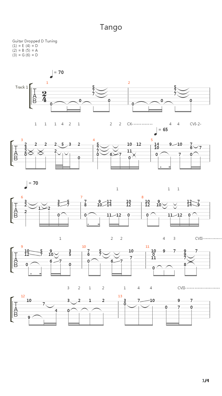 Tango No2 De La Suite Espana吉他谱